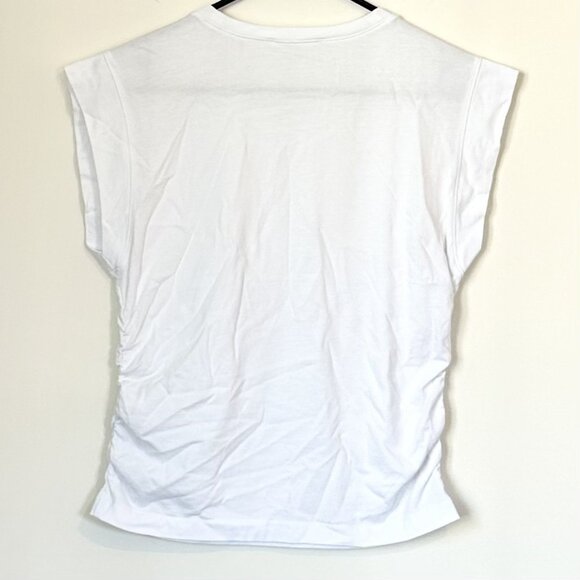 NEW Madewell Sutro Ruched Muscle Casual Luxe Jersey Tank in White - Size: Small - Picture 9 of 12